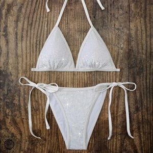 Sparkly White Swimsuit Bikini